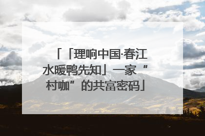 「理响中国·春江水暖鸭先知」一家“村咖”的共富密码