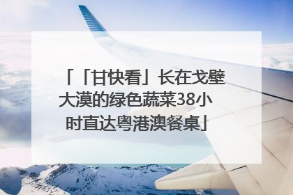 「甘快看」长在戈壁大漠的绿色蔬菜38小时直达粤港澳餐桌
