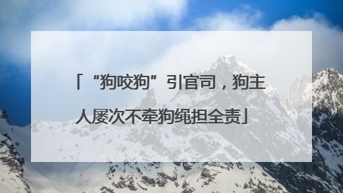 “狗咬狗”引官司，狗主人屡次不牵狗绳担全责