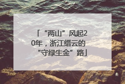 “两山”风起20年，浙江缙云的“守绿生金”路