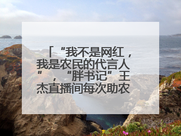 “我不是网红，我是农民的代言人”，“胖书记”王杰直播间每次助农卖货上万元
