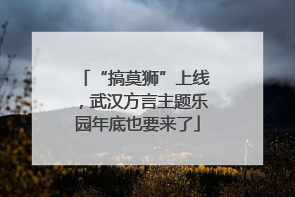 “搞莫狮”上线，武汉方言主题乐园年底也要来了