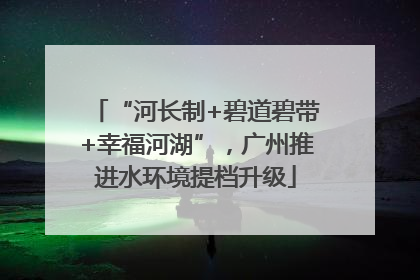 “河长制+碧道碧带+幸福河湖”，广州推进水环境提档升级