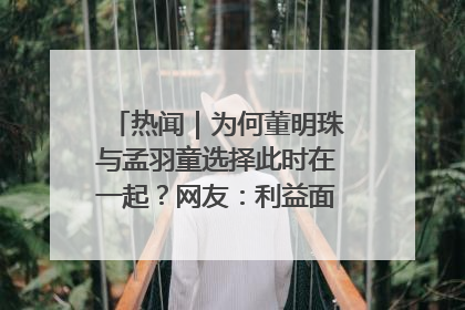 热闻｜为何董明珠与孟羽童选择此时在一起？网友：利益面前啥都能和解