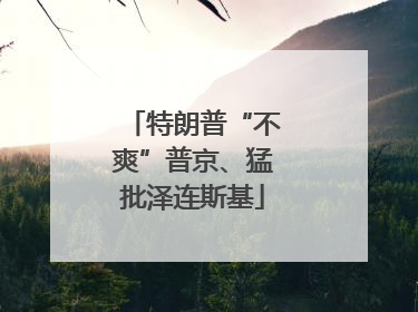 特朗普“不爽”普京、猛批泽连斯基