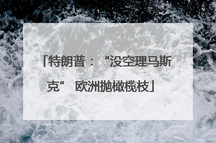 特朗普：“没空理马斯克” 欧洲抛橄榄枝