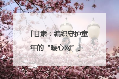 甘肃：编织守护童年的“暖心网”