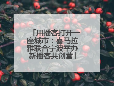 用播客打开一座城市：喜马拉雅联合宁波举办新播客共创营