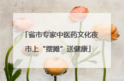 省市专家中医药文化夜市上“摆摊”送健康