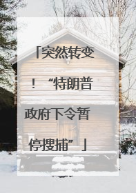 突然转变！“特朗普政府下令暂停搜捕”