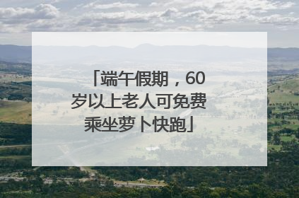 端午假期，60岁以上老人可免费乘坐萝卜快跑