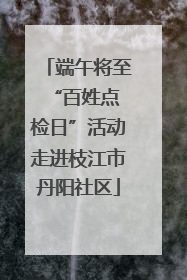 端午将至 “百姓点检日”活动走进枝江市丹阳社区