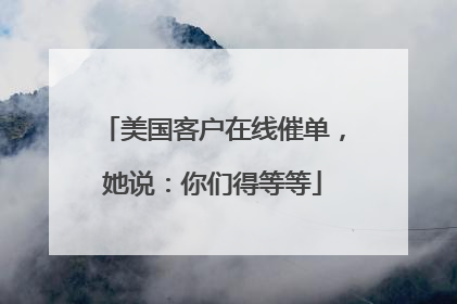 美国客户在线催单，她说：你们得等等