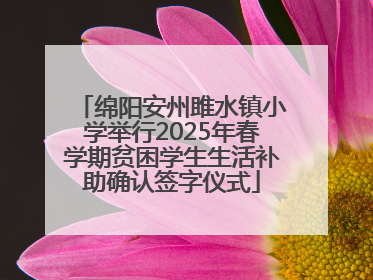 绵阳安州雎水镇小学举行2025年春学期贫困学生生活补助确认签字仪式