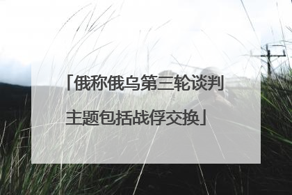 俄称俄乌第三轮谈判主题包括战俘交换