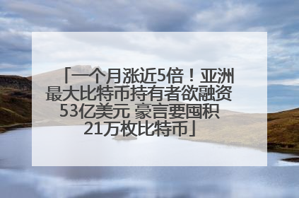 一个月涨近5倍！亚洲最大比特币持有者欲融资53亿美元 豪言要囤积21万枚比特币