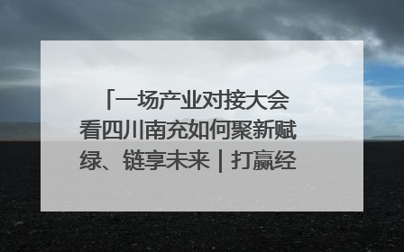 一场产业对接大会 看四川南充如何聚新赋绿、链享未来｜打赢经济发展翻身仗