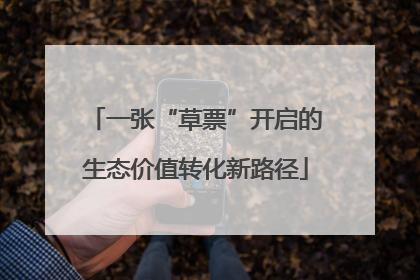 一张“草票”开启的生态价值转化新路径