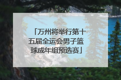 万州将举行第十五届全运会男子篮球成年组预选赛