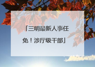 三明最新人事任免！涉厅级干部