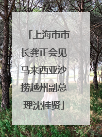 上海市市长龚正会见马来西亚沙捞越州副总理沈桂贤