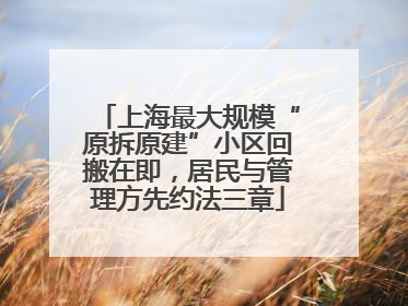 上海最大规模“原拆原建”小区回搬在即，居民与管理方先约法三章