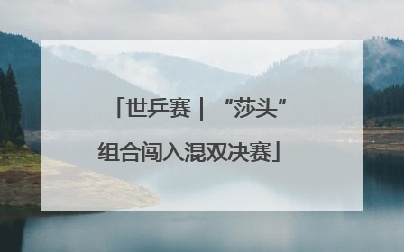 世乒赛｜“莎头”组合闯入混双决赛
