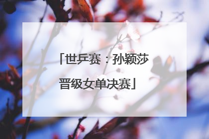 世乒赛：孙颖莎晋级女单决赛