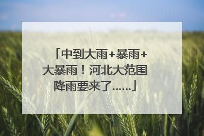 中到大雨+暴雨+大暴雨！河北大范围降雨要来了……