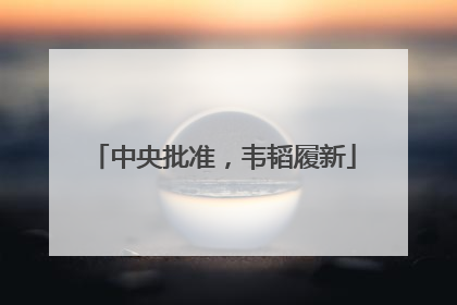 中央批准，韦韬履新