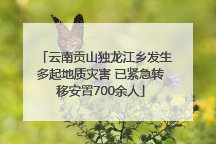 云南贡山独龙江乡发生多起地质灾害 已紧急转移安置700余人