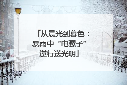 从晨光到暮色：暴雨中“电骡子”逆行送光明