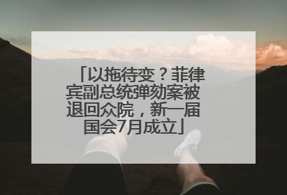 以拖待变？菲律宾副总统弹劾案被退回众院，新一届国会7月成立