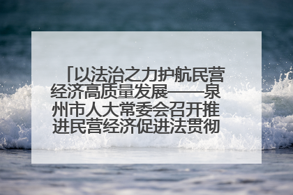 以法治之力护航民营经济高质量发展——泉州市人大常委会召开推进民营经济促进法贯彻实施座谈会