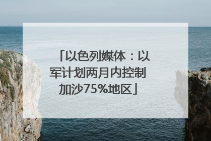 以色列媒体：以军计划两月内控制加沙75%地区