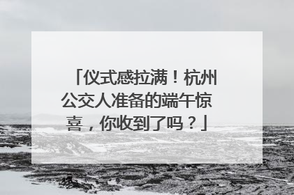 仪式感拉满！杭州公交人准备的端午惊喜，你收到了吗？