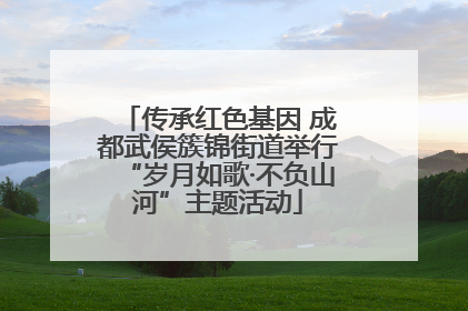 传承红色基因 成都武侯簇锦街道举行“岁月如歌·不负山河”主题活动
