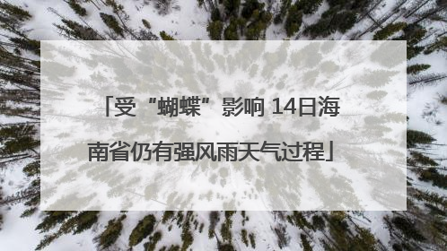 受“蝴蝶”影响 14日海南省仍有强风雨天气过程