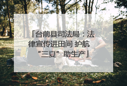 台前县司法局：法律宣传进田间 护航“三夏”助生产