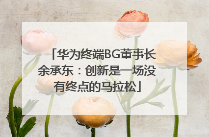 华为终端BG董事长余承东：创新是一场没有终点的马拉松