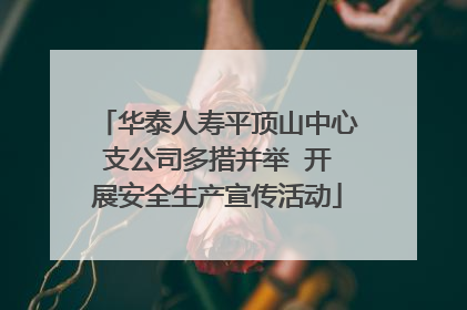 华泰人寿平顶山中心支公司多措并举  开展安全生产宣传活动
