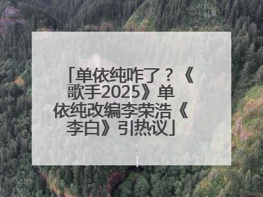单依纯咋了？《歌手2025》单依纯改编李荣浩《李白》引热议