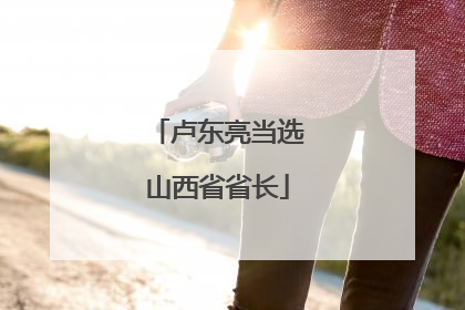 卢东亮当选山西省省长