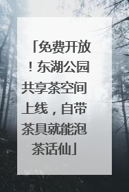 免费开放！东湖公园共享茶空间上线，自带茶具就能泡茶话仙