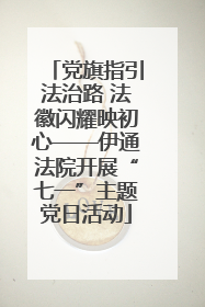 党旗指引法治路 法徽闪耀映初心——伊通法院开展“七一”主题党日活动