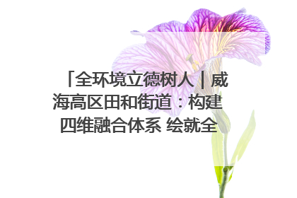 全环境立德树人｜威海高区田和街道：构建四维融合体系 绘就全环境立德树人新画卷