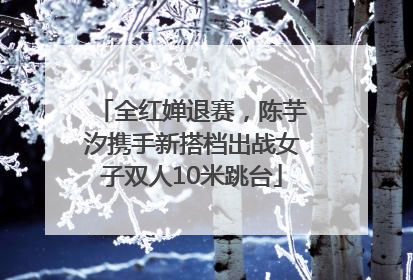 全红婵退赛，陈芋汐携手新搭档出战女子双人10米跳台
