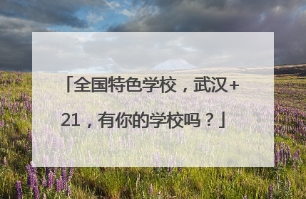全国特色学校，武汉+21，有你的学校吗？