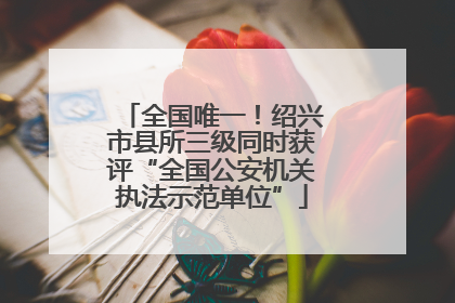 全国唯一！绍兴市县所三级同时获评“全国公安机关执法示范单位”