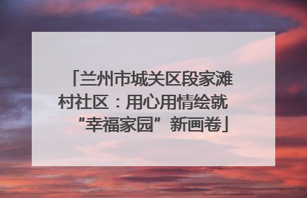 兰州市城关区段家滩村社区：用心用情绘就“幸福家园”新画卷
